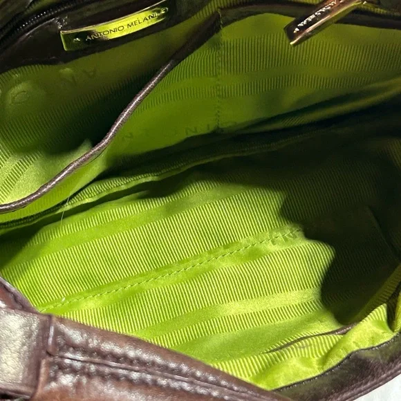 Antonio Melani Soft brown Leather Shoulder Bag #H-12 - Picture 8 of 9